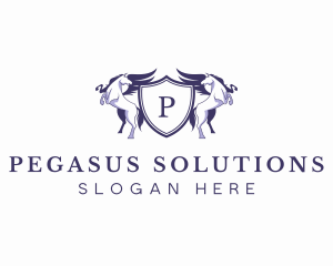 Pegasus Wings Shield logo