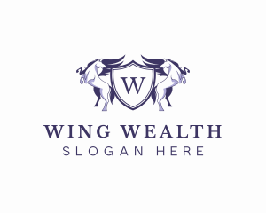 Pegasus Wings Shield logo design