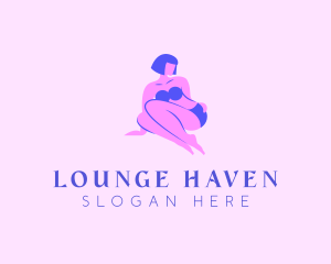 Sitting Bikini Lady logo design