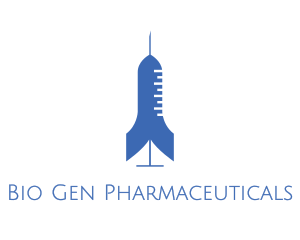 Blue Rocket Syringe logo design