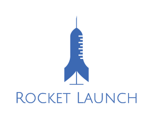 Blue Rocket Syringe logo design