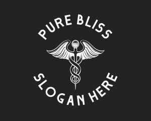 Medical Caduceus Emblem logo design