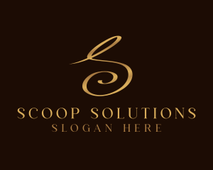 Gold Luxury Letter S logo design