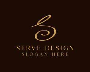 Gold Luxury Letter S logo design