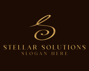 Gold Luxury Letter S logo design