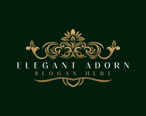 Elegant Floral Crown logo design