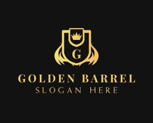 Golden Crown Shield logo design