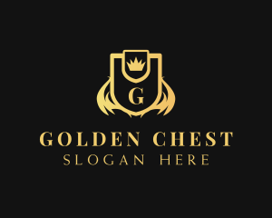 Golden Crown Shield logo design