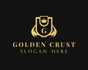 Golden Crown Shield logo design