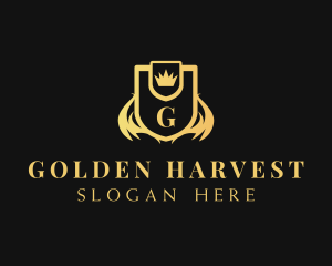 Golden Crown Shield logo design