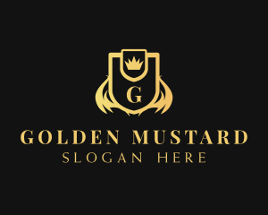 Golden Crown Shield logo design