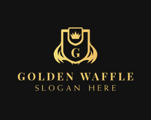 Golden Crown Shield logo design