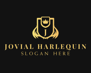 Golden Crown Shield logo design