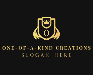 Golden Crown Shield logo design