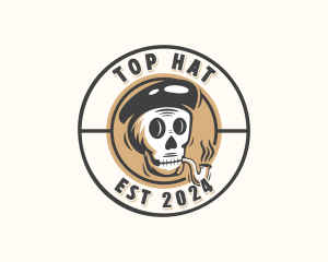 Smoking Pipe Skull logo design