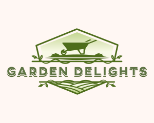 Wheelbarrow  Lawn Garden logo design