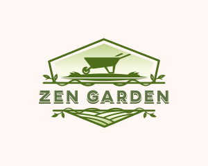 Wheelbarrow  Lawn Garden logo design