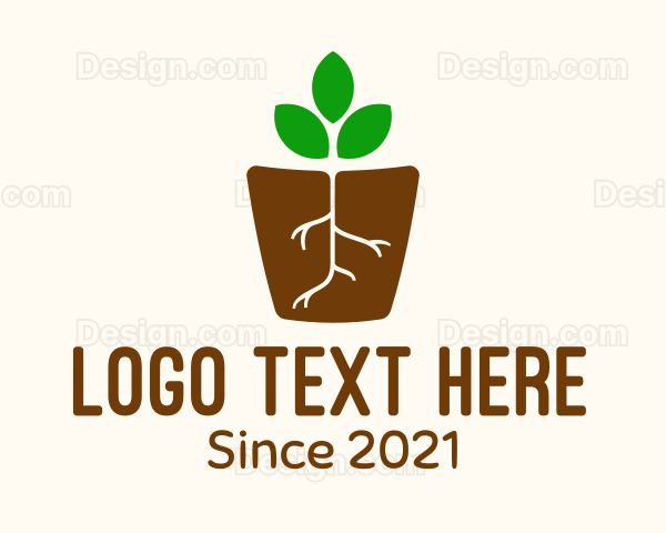 Root Pot Plant Logo