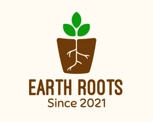 Root Pot Plant logo design