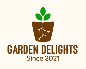 Root Pot Plant logo design