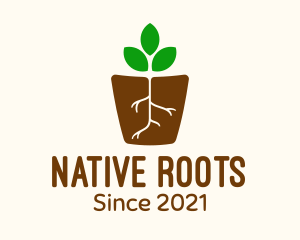 Root Pot Plant logo design