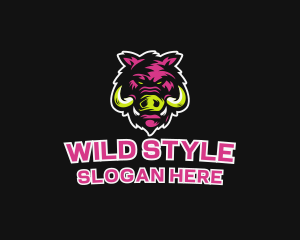 Wild Boar Animal logo design