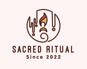 Spiritual Candle Flame logo design