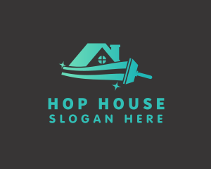 Cleaning Squeegee House logo design