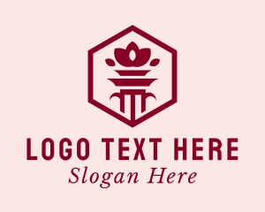 Hexagon Lotus Flower Column logo