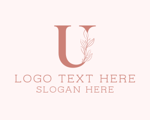 Elegant Leaves Letter U logo