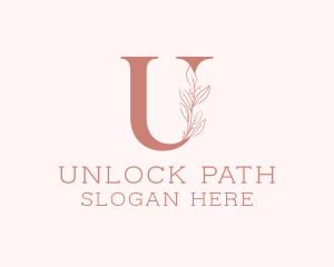 Elegant Leaves Letter U logo design