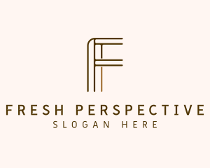 Modern Business Letter F logo