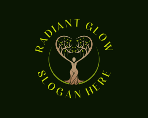 Nature Heart Woman Logo