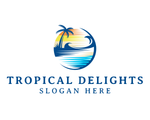 Summer Tropical Beach Resort logo design