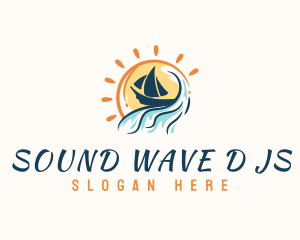 Beach Wave Boat logo design