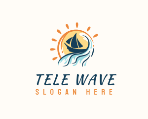 Beach Wave Boat logo design