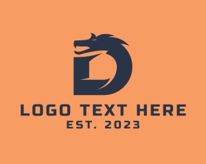Letter - Dragon Letter D logo design
