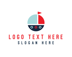 Cute Round Sailboat logo design