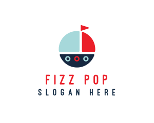 Cute Round Sailboat logo design