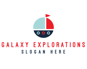 Cute Round Sailboat logo design