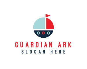 Cute Round Sailboat logo