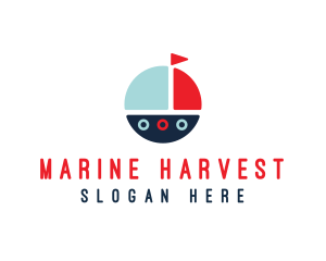 Cute Round Sailboat logo design