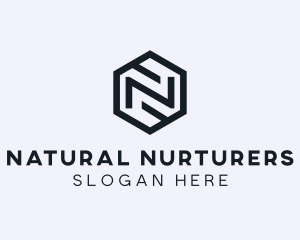 Hexagonal Firm Letter N logo design