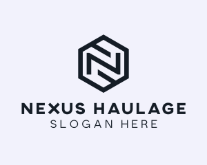 Hexagonal Firm Letter N logo design