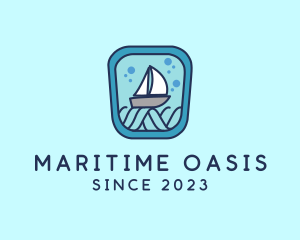 Sailboat Ocean Waves logo