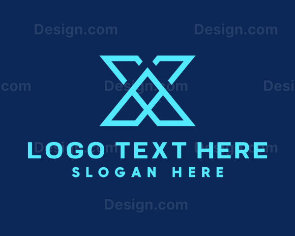 Tech Business Letter X Outline Logo