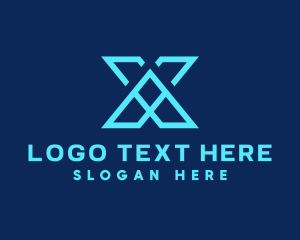 Tech Business Letter X Outline logo