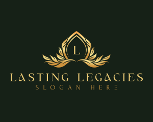 Floral Crest Leaves logo design