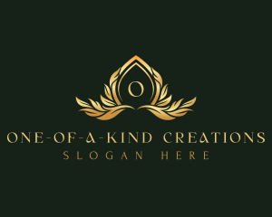 Floral Crest Leaves logo design