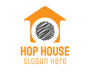 Orange House Scribble logo design